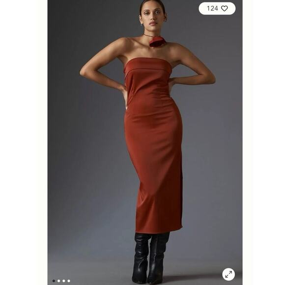 Anthropologie Dresses & Skirts - By Anthropologie Strapless Cowl-Back Midi Dress NWT